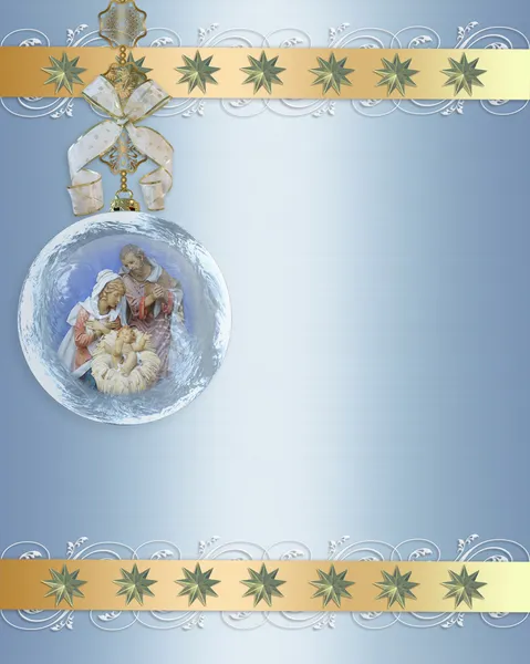 Geboortekerk christmas ornament grens Rechtenvrije Stockafbeeldingen