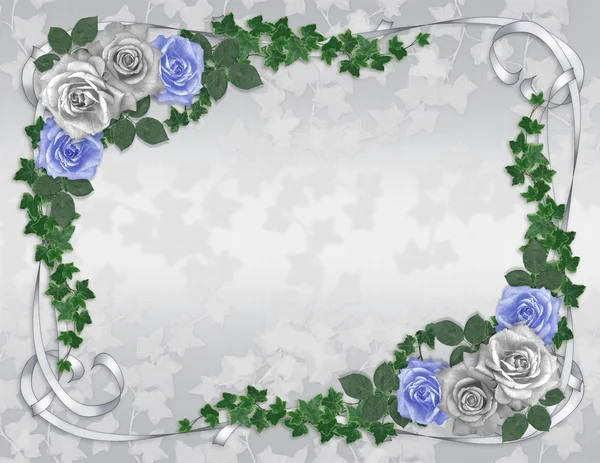 Wedding invitation Roses Blue — Stock Photo, Image