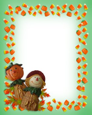 Halloween Border Pumpkin Scarecrow clipart