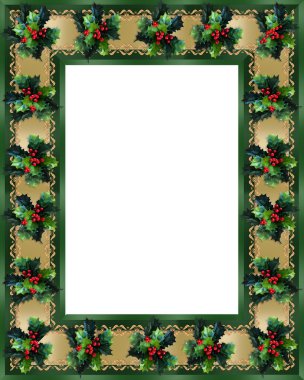 Christmas Border Holly frame clipart