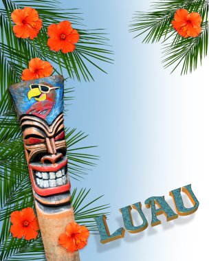 Luau border tropical invitation clipart