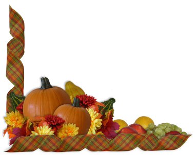 Thanksgiving Autumn Fall ribbons Border clipart