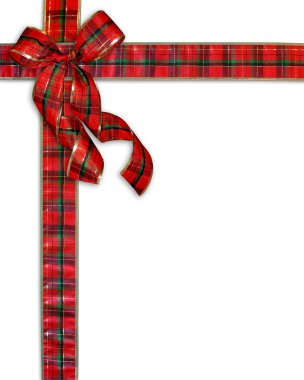 Christmas Present Plaid Bow Background clipart