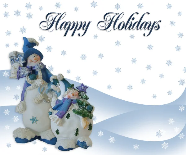 Navidad Snowman tarjeta de vacaciones —  Fotos de Stock