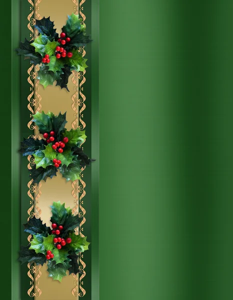 Navidad Border Holly cinta elegante — Foto de Stock