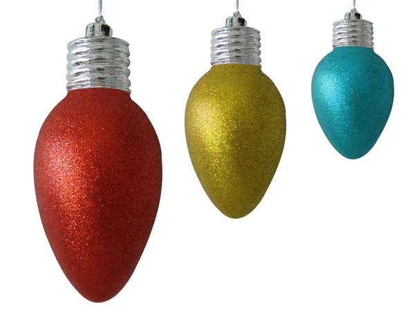 Kerst licht ornamenten geïsoleerd — Stockfoto