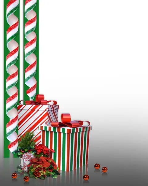 Kerstmis grens snoep en geschenken — Stockfoto