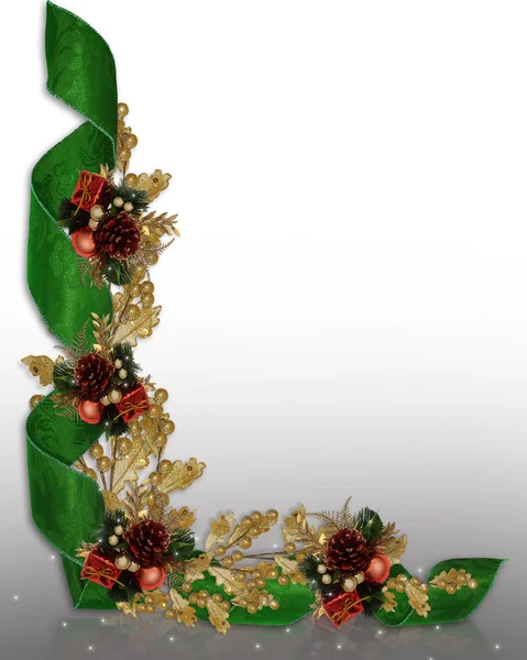 Kerstmis grens elegante linten — Stockfoto