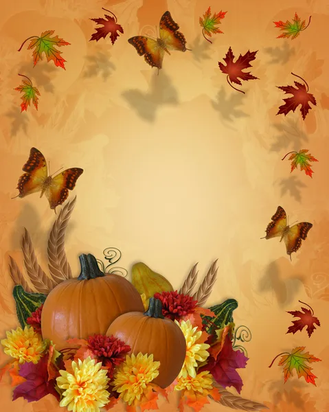Thanksgiving Autumn Fall Border — Stock Photo, Image