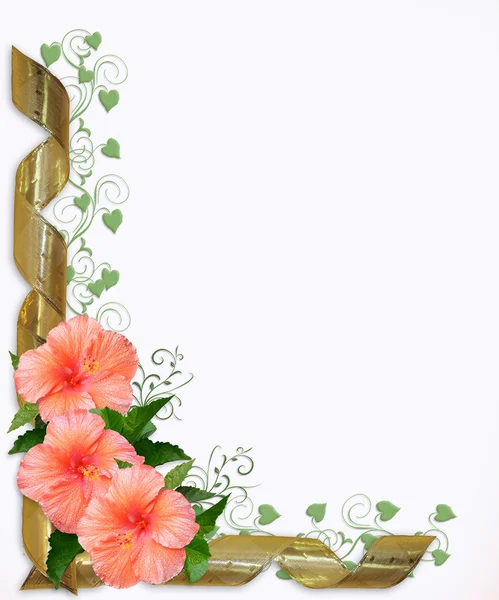 Bröllop eller fest inbjudan hibiscus — Stockfoto