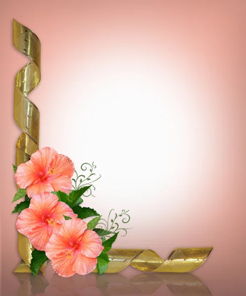 Ślub lub partii zaproszenie hibiskusa — Zdjęcie stockowe