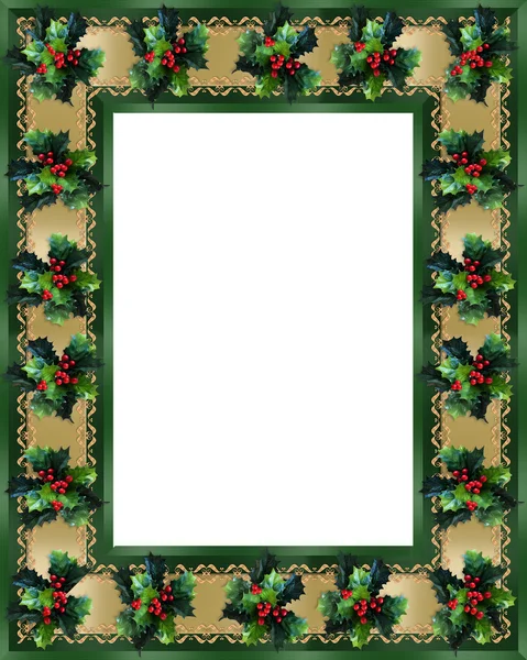 Marco de Navidad Border Holly — Foto de Stock