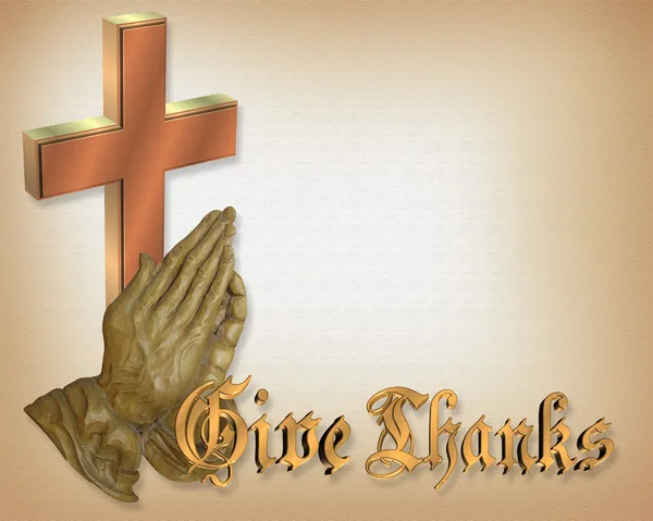 Modlitwa ręce Dziękczynienia i krzyż — Zdjęcie stockowe