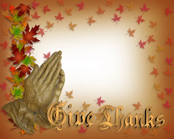 Mãos de oração Cartão de Ação de Graças — Fotografia de Stock