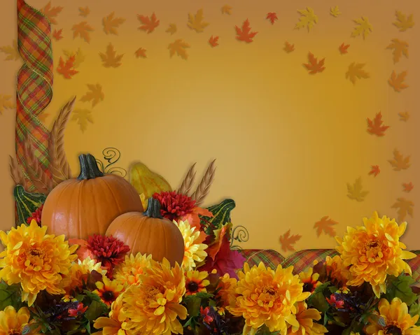 Thanksgiving Autumn Fall Border ribbons — Stock Photo, Image