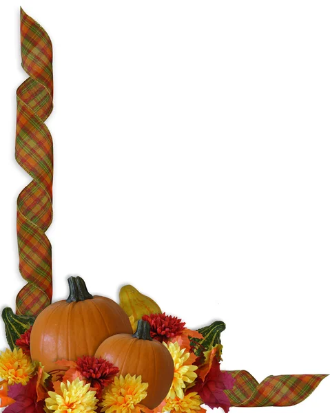Thanksgiving Autumn Fall ribbons Border — Stock Photo, Image