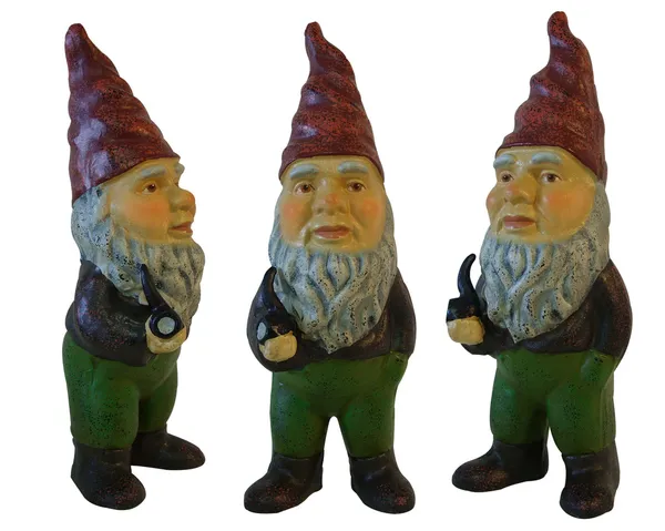 Garden Gnomes 3 isolated on white — Stock Photo, Image