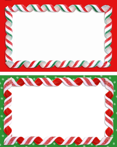 Hranice popisku vánoční stuha candy — Stock fotografie