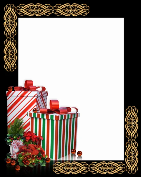 Weihnachtsbordüre präsentiert Rahmen — Stockfoto