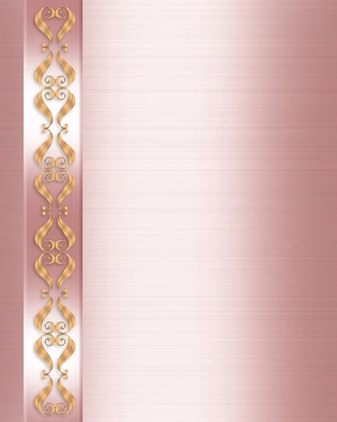 Hochzeitseinladung eleganter rosa Rand — Stockfoto
