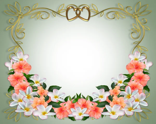 Bröllop eller fest inbjudan hibiscus — Stockfoto