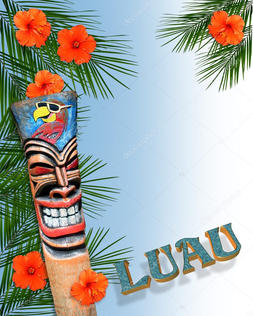 Luau border tropical invitation