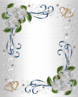 Wedding Invitation border Gardenias clipart