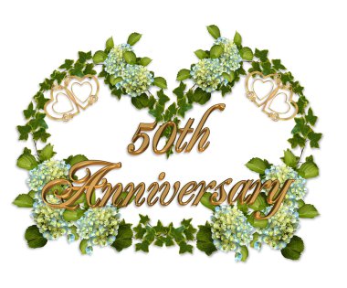 50th Anniversary Ivy and Hydrangea clipart