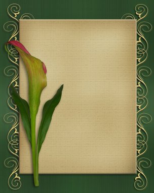 Calla Lily Invitation card template clipart