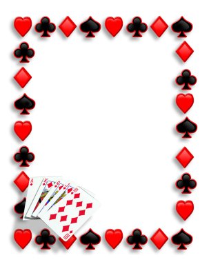 Playing Cards poker border royal flush clipart