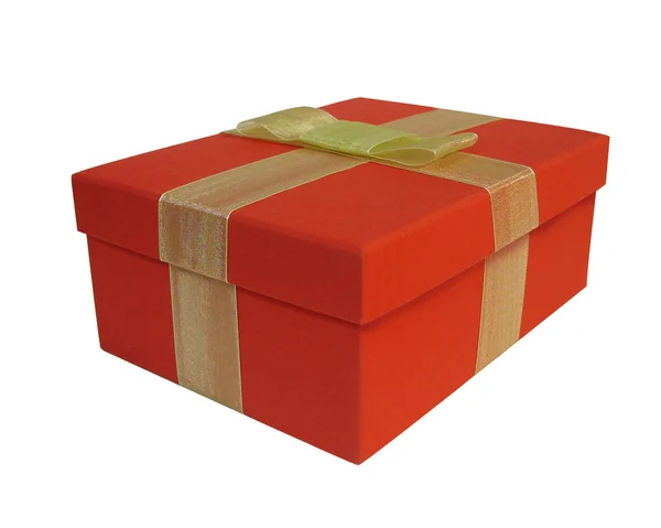 Červená dárková krabička izolované — Stock fotografie