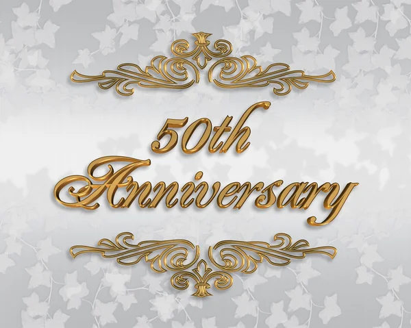 50th Wedding anniversary invitation — Stock Photo, Image