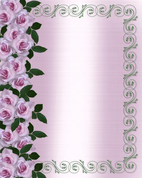 Rosas de lavanda convite de casamento — Fotografia de Stock