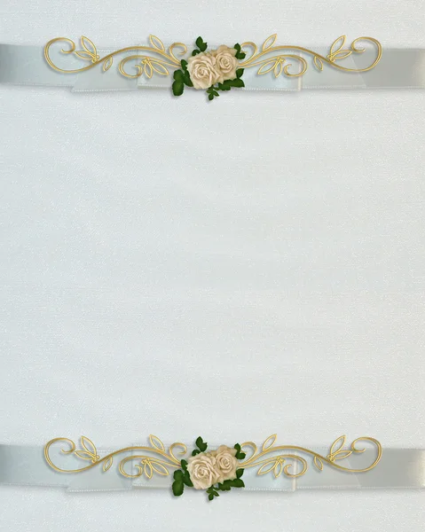 Zaproszenie ślubne białe róże — Zdjęcie stockowe