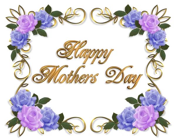Moeders kaart dag rozen lavendel blauw — Stockfoto