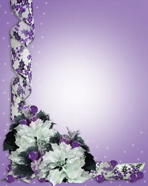Bordure florale de Noël Violet — Photo