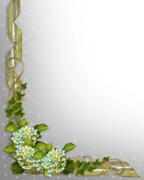 Ivy and Hydrangea Floral Border — Stock Photo, Image