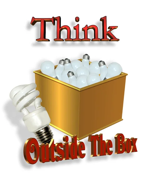 Think Outside the Box Energy Saving — Stock Photo, Image