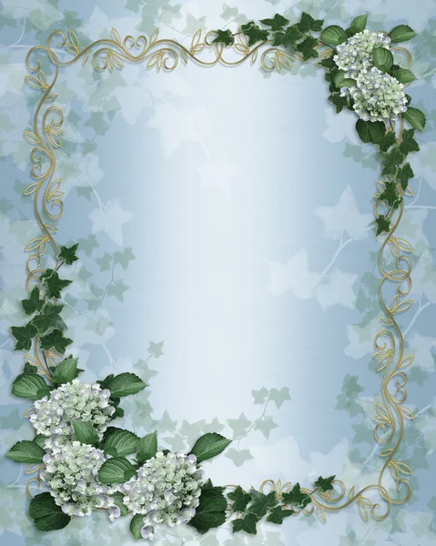 Bröllop inbjudan murgröna blommor gränsen — Stockfoto