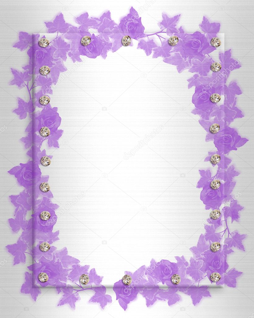 Ivy Border wedding invitation lavender