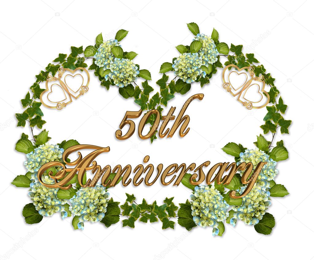 50th Anniversary Ivy and Hydrangea