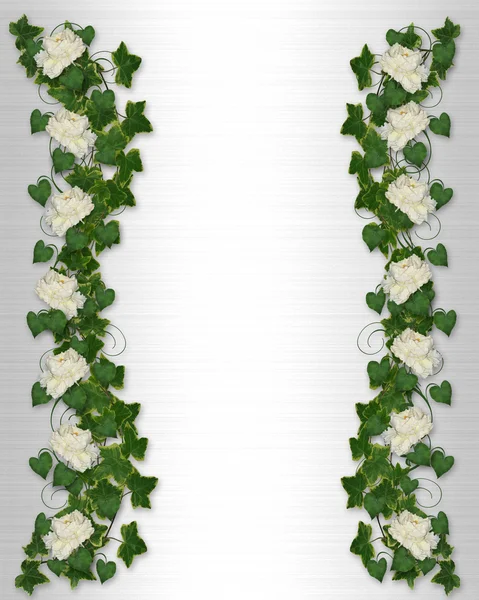 Ivy e Peony floral fronteira convite — Fotografia de Stock
