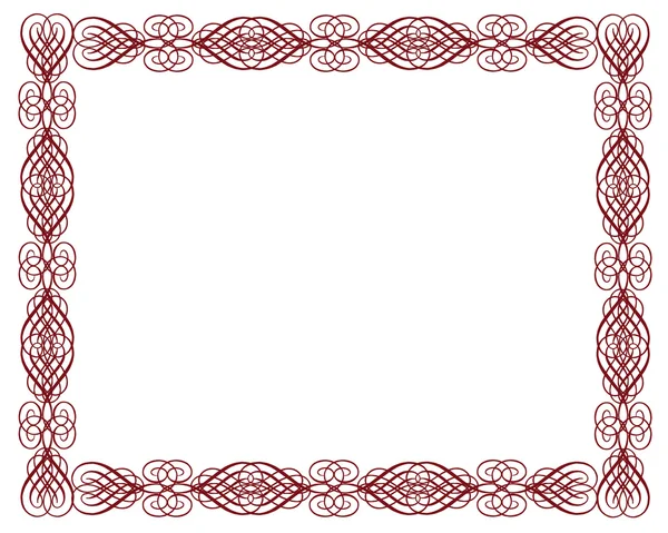 Certificado Ornamental Fronteira Vermelho — Fotografia de Stock