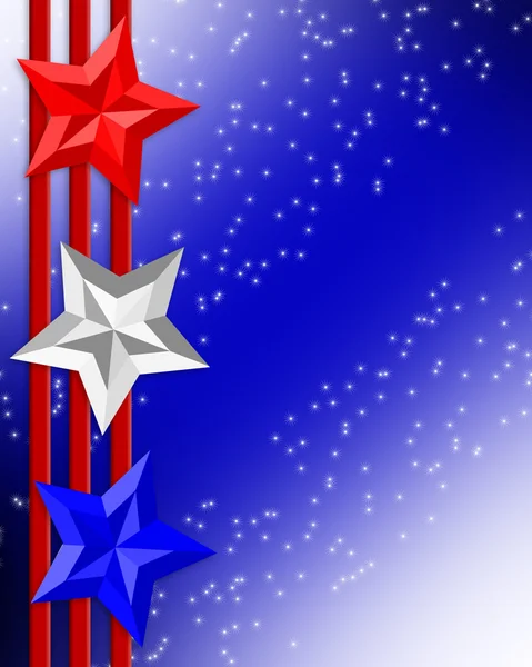 4 juli patriottische grens sterren — Stockfoto