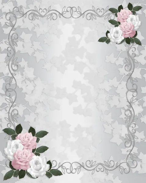 Svatební pozvánky šablony satén růže — Stock fotografie