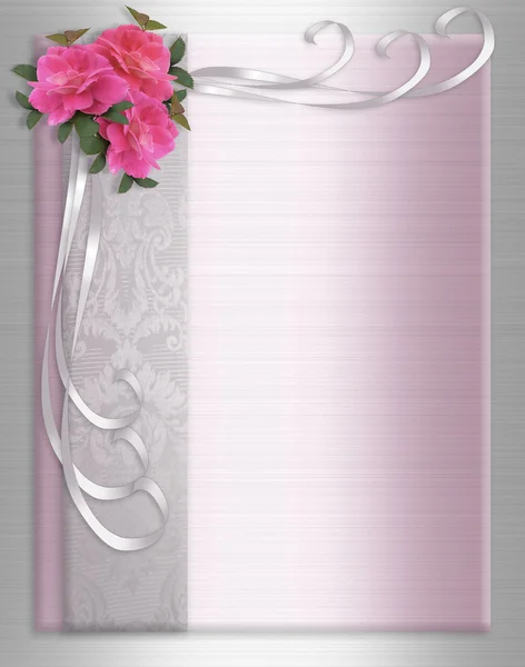 Convite de casamento Border rosas de cetim — Fotografia de Stock