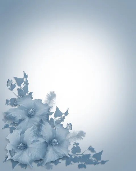 Blue Hibiscus invitation background — Stock Photo, Image