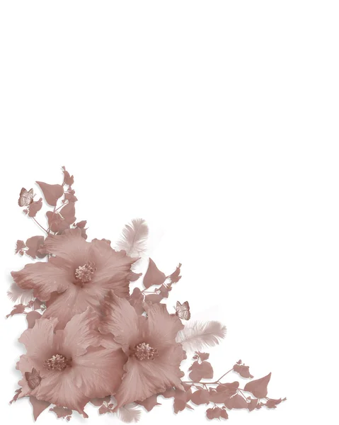Pink Hibiscus invitation background — Stock Photo, Image