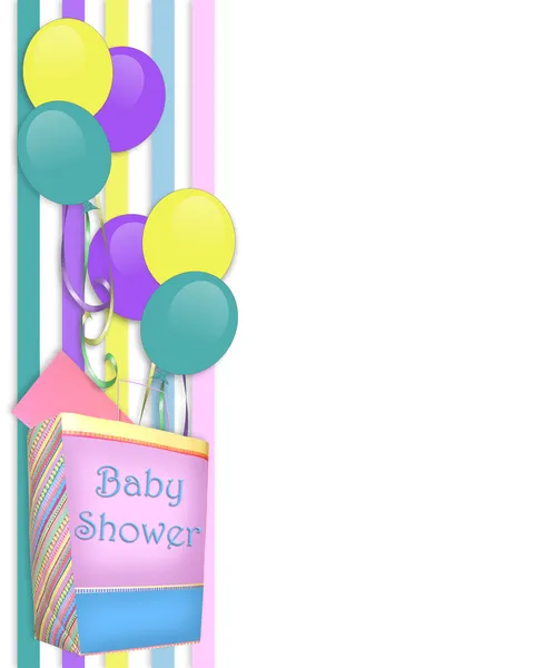 Bebé ducha invitación frontera —  Fotos de Stock