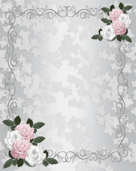Wedding invitation template Satin roses — Stock Photo, Image
